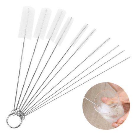 

4 Sets Mechanical Cleaning Nylon Strip Brush Stainless Steel Ten-Piece Cleaning Brush(White)