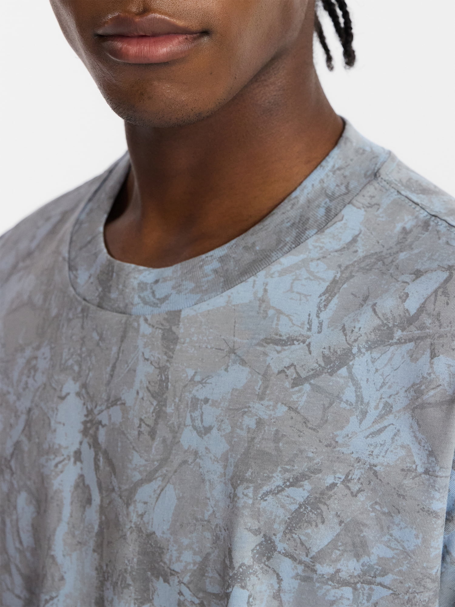 No Boundaries Cotton Oversized Cropped Tee with Short Sleeves, Men's and Big Men's XS-5XL