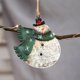 thumbnail image 3 of Colgante de hierro navideño, diseño vintage americano, decorativo, redondo, con diseño de Papá Noel y muñeco de nieve, para colgar en el árbol, como regalo, 3 of 5