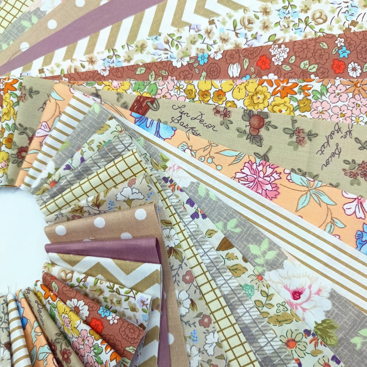80 Pcs Jelly Roll Fabric Strips for Quilting Fabric, Sewing Supplies & DIY Crafts-2.6 Inch Precut Cotton Fabric Bundles, Perfect for Quilt Projects,Floral Patchwork Brown