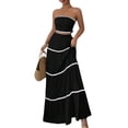 thumbnail image 2 of Jaimenalin Women'S Crop Top Maxi Skirts Set 2 Piece Outfit Dress Black XL, 2 of 5