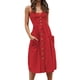 thumbnail image 1 of Gibobby Vestido largo de playa de verano para mujer Vestido veraniego bohemio para mujer, vestido informal de verano, cuello redondo, sin mangas, vestido sin mangas, v(Rojo,CH), 1 of 5