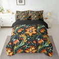 thumbnail image 3 of Manfei Boho Bohemian Floral 7-Piece Twin Bedding Sets,Colorful Rustic FlowerBedding Comforter Set,Orange Green Black Sheet Sets For Boys,Microfiber Bedroom Decor Reversible, 3 of 9