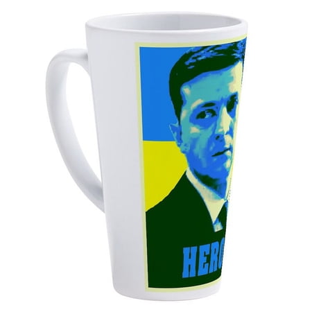CafePress - Ukrainian President Zelenskyy Ukra - 17 Oz White Ceramic Latte Mug
