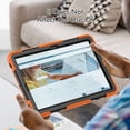 thumbnail image 4 of Case for Samsung Galaxy Tab S8 Plus/S7 FE/S7 Plus 12.4 Inch with Screen Protector, 360 Degree Rotating Kickstand Hand Strap Heavy Duty Shockproof Cover with Shoulder Strap, Orange, 4 of 7