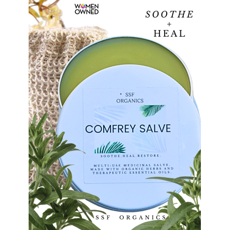 Serendipitous Summer Farms-Comfrey Salve. Natural Organic Balm for Post Surgery Healing  Arthritis and Skin Rashes.