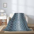 thumbnail image 2 of Throw Blanket for Couch Sofa and Bed, cool gray scale fish scales Super Soft Plush Throw Blanket, Fuzzy Cuteness Comfy Warm Washable Flannel Blanket & Throws for All Season 50"x40", 2 of 5