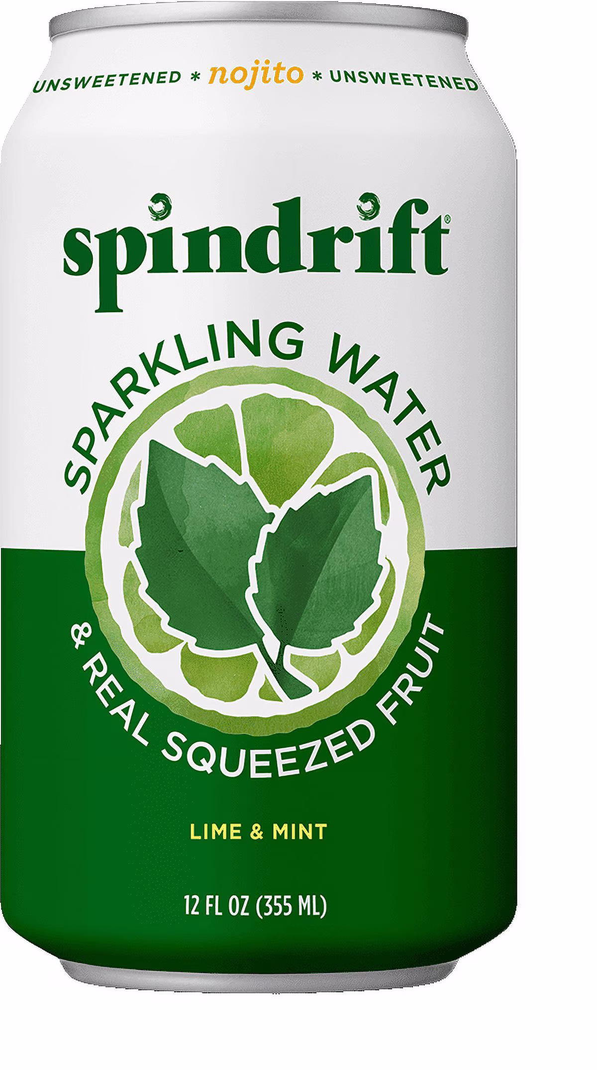 Spindrift Sparkling Water Nojito, Lime and Mint No sugar added