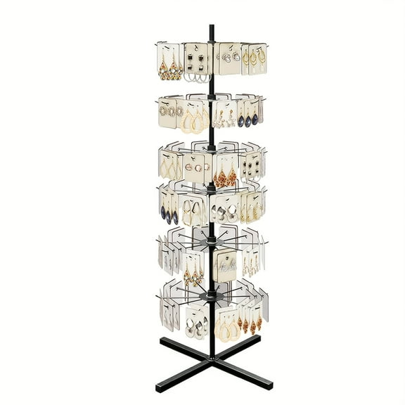 7-Tier Rotating Display Rack, 360° Heavy-Duty Spinning Merchandiser for Retail Stores & Showrooms, Movable Floor Gondola for Clothing, Shoes & Accessories