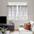 thumbnail image 4 of Purple Flowers Kitchen Curtains Window Panels, Weeping Elegant Spring Floral Wooden Pastoral Insulated Window Treatment Curtain, Grommet Curtains for Bedroom/Living Room/Bathroom, 2 Piece 52"Wx45"L, 4 of 8
