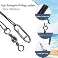 thumbnail image 4 of Leviers de Pêche en Acier Inoxydable Rigs de Force Leader de Pêche en Eau Salée Leurre à Forte Pression Fil de Levier Ligne Nickel Noir, 4 of 7