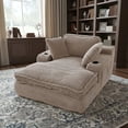 thumbnail image 4 of EOP 67'' Oversized Chaise Lounge Chair Indoor, Plush Boneless Cloud Couch with Side Pockets & Cup Holders, Comfy Corduroy Sleeper Couch with Removable Pillows for Living Room, Camel, 4 of 11