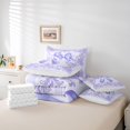thumbnail image 6 of Feelyou Dreamy Princess Bowknot Twin Bedding Sets 7-Piece, Bohemian Damask Flower Bedding Comforter Set, Purple Fashion Bow Reversible Sheet Sets, Microfiber Bedroom Decor, 6 of 8