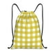 thumbnail image 1 of Fotbe Yellow Checkboard Bolsa Mochila con Cordón Estampada, Bolsa de Gimnasio Deportiva, Bolsa Cinch, Bolsa con Cordón para Hombres y Mujeres-Small, 1 of 6