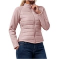 thumbnail image 2 of JOANKDMI Fleece Lined Jacket for Teen Girls 11 12 Thermal Warm Quilted Winter Lightweight Puffer Coat Stand Collar Long Sleeve Full Zipper Fall Cold Weather Outdoor Jackets, 2 of 7