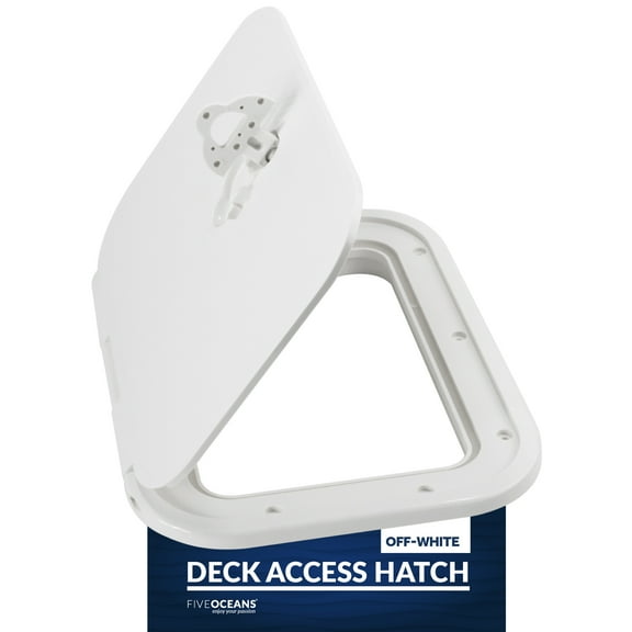 Five Oceans Boat Hatch, Marine Access Hatch, Boat Hatch Lids, Locking Slam Latch System, 10-7/8-Inch x 14-3/4-Inch, Off-White - FO2078