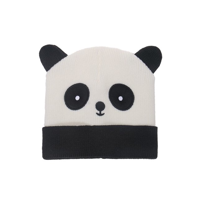 Qarigey Bonitos sombreros de Panda, cubierta de cabeza tejida de dibujos animados a la moda con orejas, tocado de manga cálida para otoño e invierno, Sombreros Qarigey AP013149-01