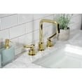 thumbnail image 3 of Kingston Brass KS1452TKL Hallerbos Two-Handle 3-Hole Deck Mount Widespread Bathroom Faucet with Push Pop-Up Drain in Polished Brass, 3 of 7