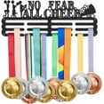 thumbnail image 1 of Soporte de pared con gancho metálico para medallas de animadoras, marco para cintas de premios, soporte para cintas de animadoras NO Fear All, soporta hasta 10-15 kg, regalo para atletas, 1 of 9