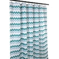 thumbnail image 6 of Serafina Home Teal Blue And White Fabric Shower Curtain for Bathroom: Ikat Chevron Design (Teal), 6 of 6