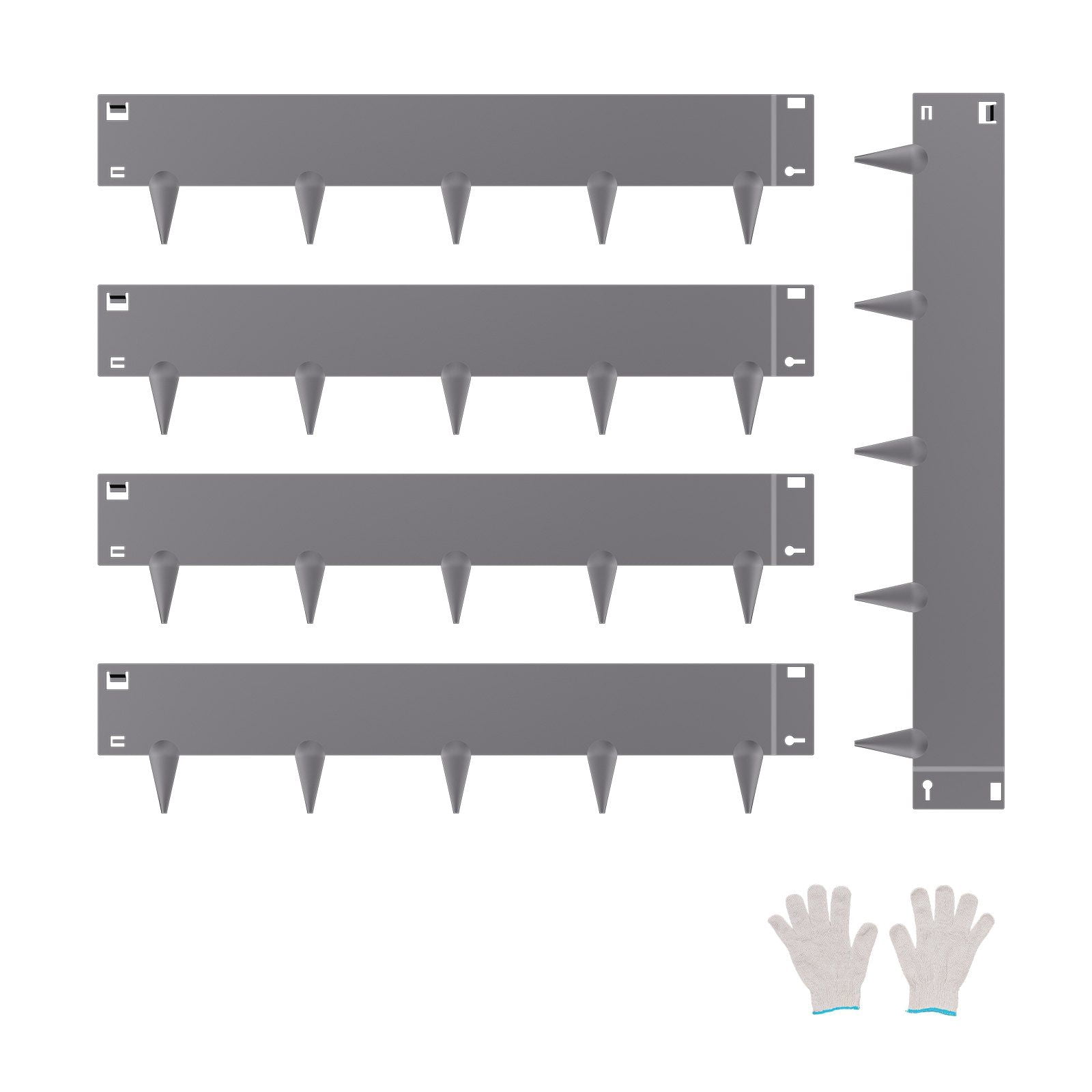 Steel Landscape Edging, 5-Pack of 39"x5" Borders, Powder-Coated Dark Gray, Rust-Resistant Lawn Edging