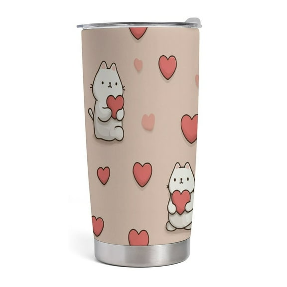 20oz Insulated Car Travel Cup Stainless Steel Vacuum Mug Keeps Drinks Hot Cold, Lovely Pussy Hearts