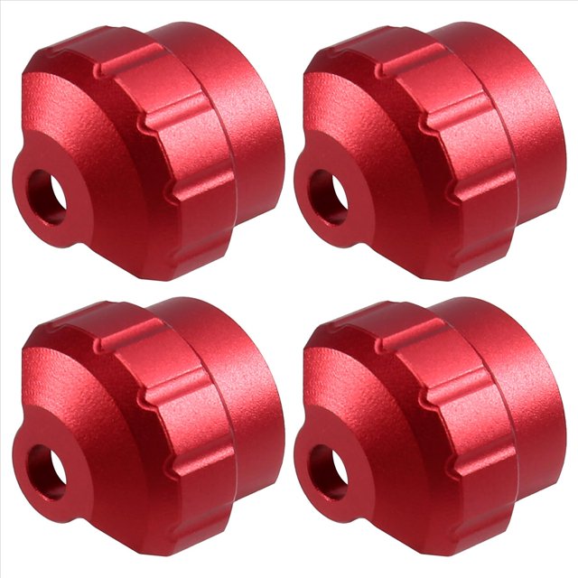 4 Protectores de Metal para Amortiguadores ARRMA 1/7 1/8 RC, Color Rojo
