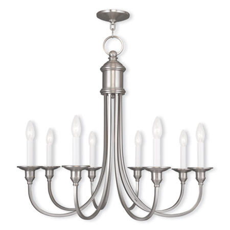 

Chandeliers 8 Light Cranford With Brushed Nickel Finish size 30 in 480 Watts - World of Crystal