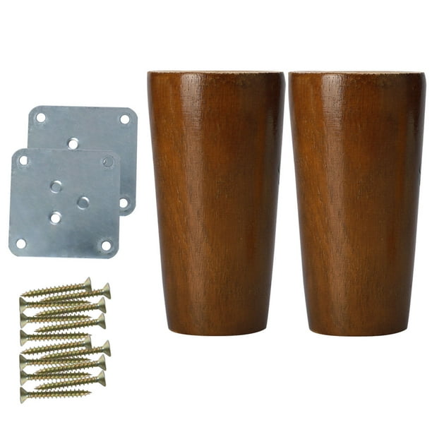 4" Wood Furniture Leg Table Bed Desk Feet Round Leg Replacement 2 Pack