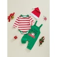 thumbnail image 2 of Okbabeha My First Christmas Baby Boy Girl Outfits Newborn Infant Letter Romper Shirt Pants Hat Christmas Overalls Set 1St Christmas Baby Clothes, 2 of 8