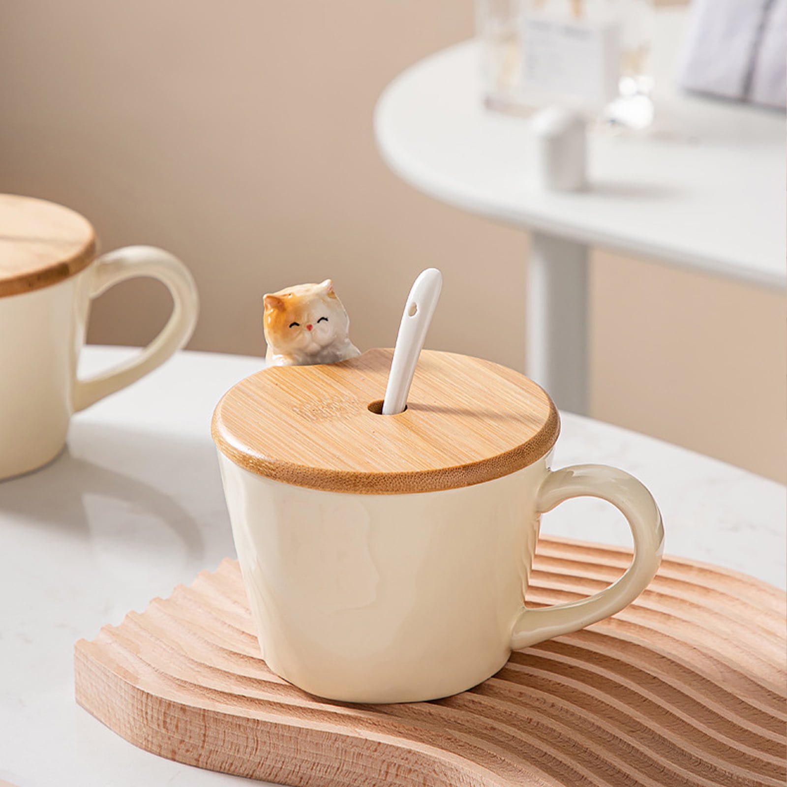 Buy 3D Animal Coffee Mug with Wooden Lid & Spoon-Pack of 1-Multi