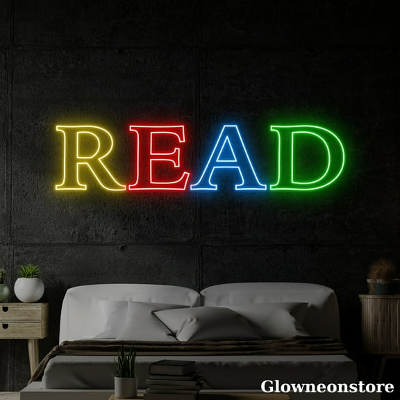 Glowneon Read Neon Sign, Read Led Sign, Library Decor, Reading Room Decor, Gift for Kids