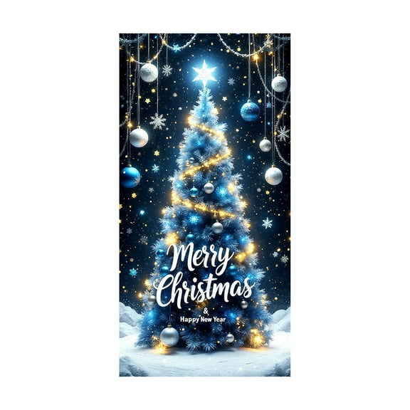 HCBY Merry Christmas Door Cover New Year Decorations Xmas Background Banner Xmas Door Hanging Covers for Front Porch Home Indoor Outdoor New Year Decoration (Comprehensive#24)