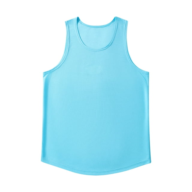 pstuiky Camiseta sin mangas para hombre, Camiseta deportiva de tirantes con cuello redondo, transpirable, informal, de color liso, para hombre Camisas para hombres m