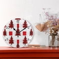 thumbnail image 5 of Red Christmas Trees Plaids Round Wall Clock Silent Analog Battery Operated Gold Pointer Home Decor 9.84" Diameter, 5 of 11