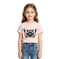 thumbnail image 2 of XAOFW Girls T Shirts Short Sleeve Crew Neck Cartoon Graphic Tees Toddler Kids Loose Fit Everyday Wear T-Shirts 6-7 Years, 2 of 3