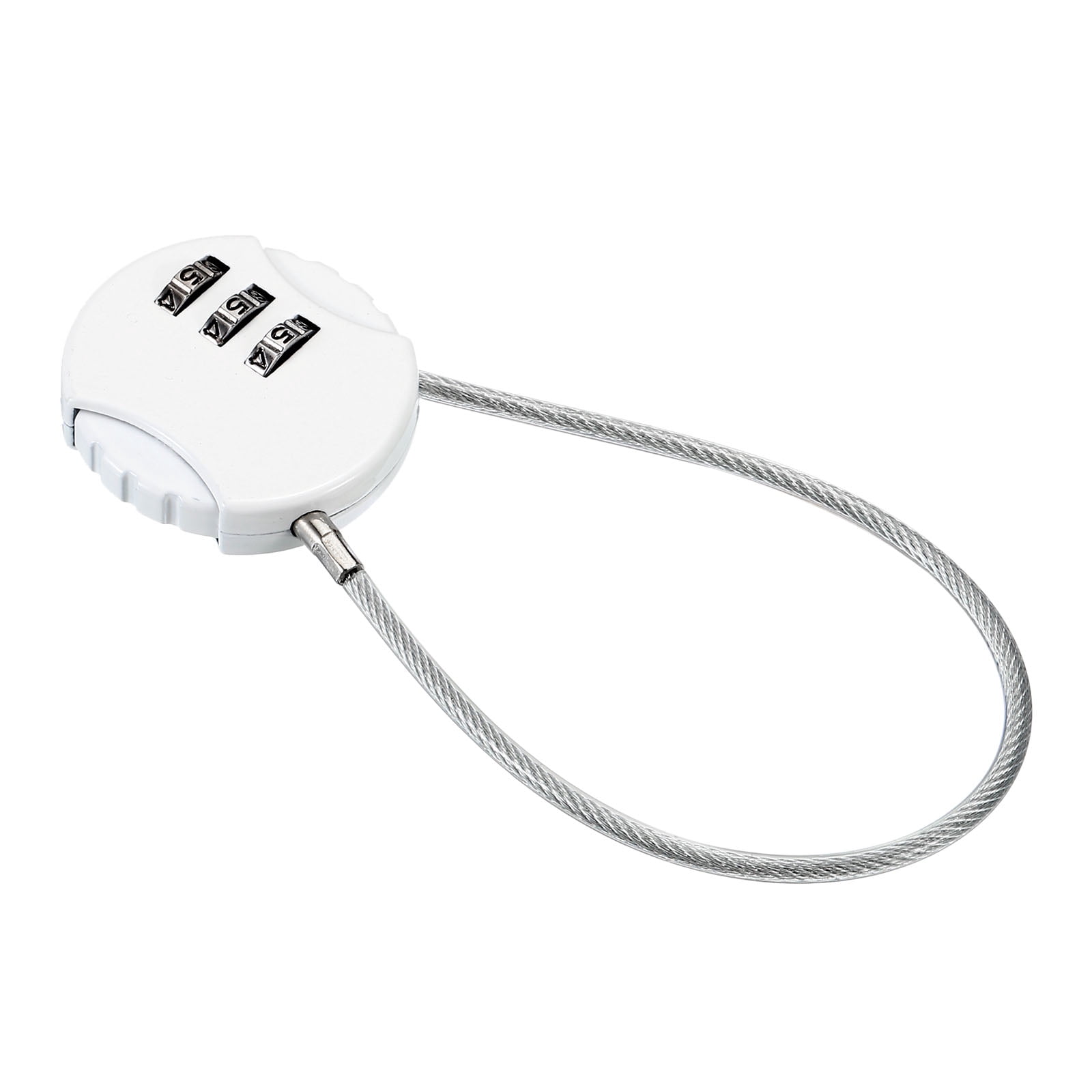 Unique Bargains Combination Lock 3 Digit Luggage Padlock for Gym Locker White 1 Pc