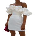 thumbnail image 3 of Robe Crayon Moulante à Manches Bouffantes pour Femmes Robe de Cocktail Formelle Soirée Robe de Bal Tenue de Club, 3 of 6