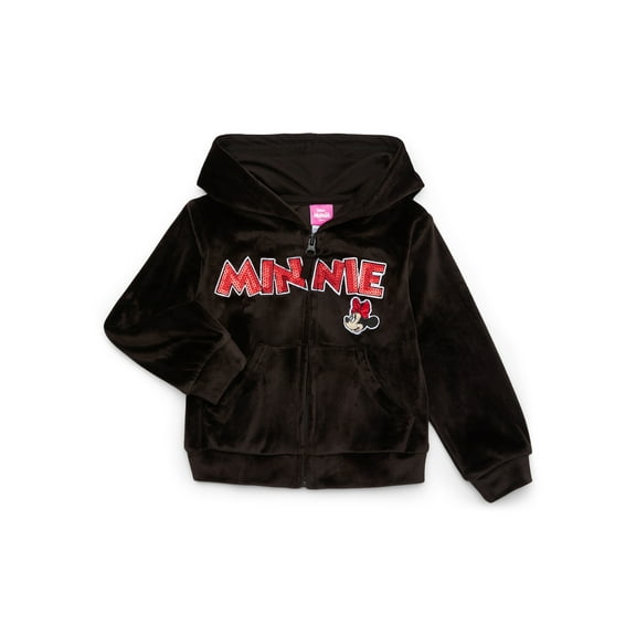Minnie Mouse Toddler Girls Velour Sequin Zip-Up Hoodie, Sizes 2T-5T