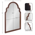 thumbnail image 3 of Kate and Laurel Hogan Wooden Arched Wall Mirror, 24 x 36, Dark Walnut, Vintage Moroccan Arch Wood Mirror with Unique Scalloped Corners and Large Size, 3 of 8