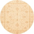 thumbnail image 1 of Ahgly Company Machine Washable Indoor Round Abstract Sun Yellow Area Rugs, 7' Round, 1 of 7