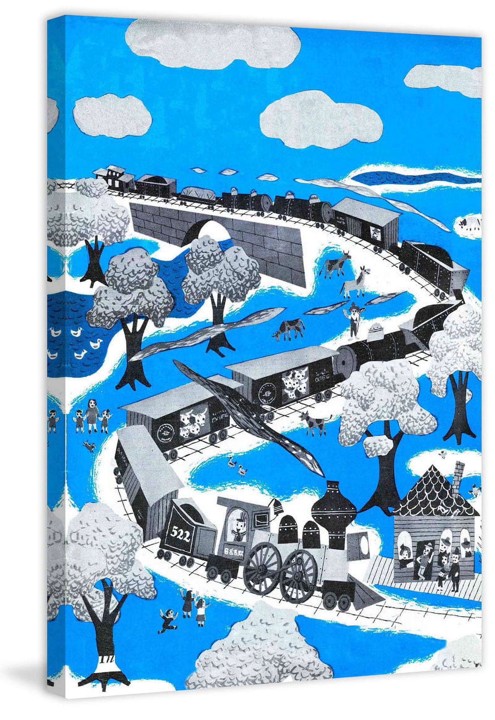 "The Longest Train" Painting Print on Wrapped Canvas