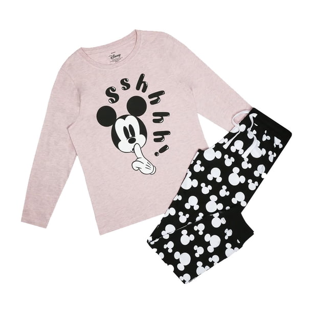 Disney Womens Shhh Mickey Mouse Long Pyjama Set - Walmart.ca