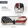 thumbnail image 3 of Pofeuu American Flag Butterfly Wall Print Leather Pencil Case, Leather Pencil Pouch Large Capacity, Big Pencil Pouch with Zipper Vintage Pen Bag Fountain Pen Holder, 3 of 7