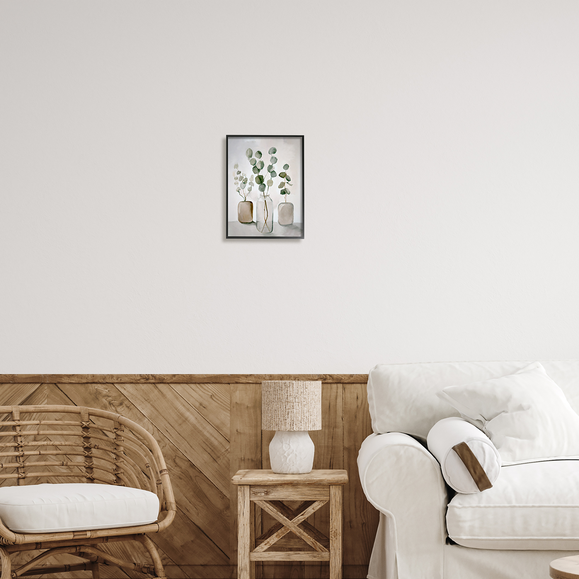 Stupell Industries Eucalyptus Still Life Botanical & Floral Painting Black Framed Art Print Wall Art, 11 x 14