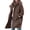Coffee, variant on Women's Green Single Breasted Long Wool Coat, Hooded Winter with Pockets