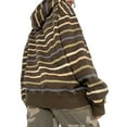 thumbnail image 3 of Women Y2k Oversized Zip Up Hooded Jacket Striped Long Sleeve Sweatshirt Spring Fall Streetwear, 3 of 6