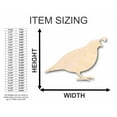 thumbnail image 2 of Unfinished Wood Quail Shape - Animal - Wildlife - Hunting - Craft - up to 46" DIY 8" / 1/8", 2 of 3