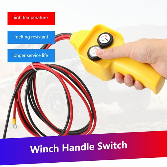 SUDEG Winch Hand Control Assembly, Crane Push Button Switch, for 1500lbs to 5000lbs 12V UP-Down Crane Pendant Hand-held Control Station Replacement
