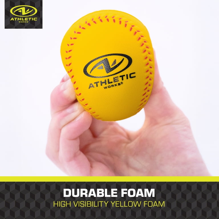 4 pack) Athletic Works Foam Baseball - Safe and Soft Practice for